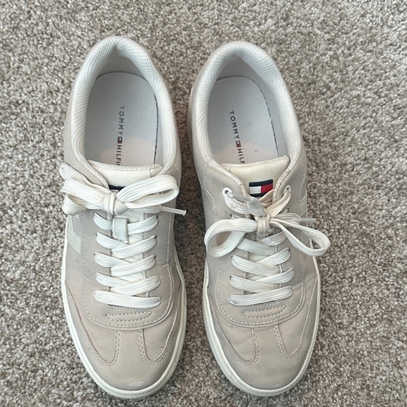 Tommy Hilfiger Taupe and White Sneakers - Picture 3 of 7
